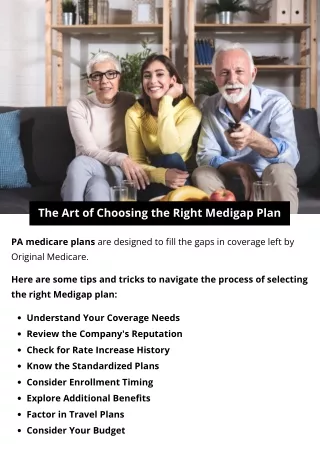 The Art of Choosing the Right Medigap Plan