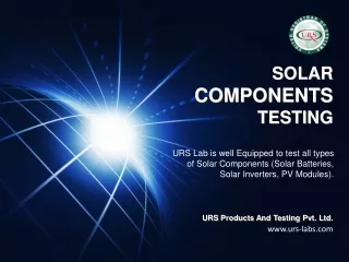 Solar Component Testing Services - URS Labs