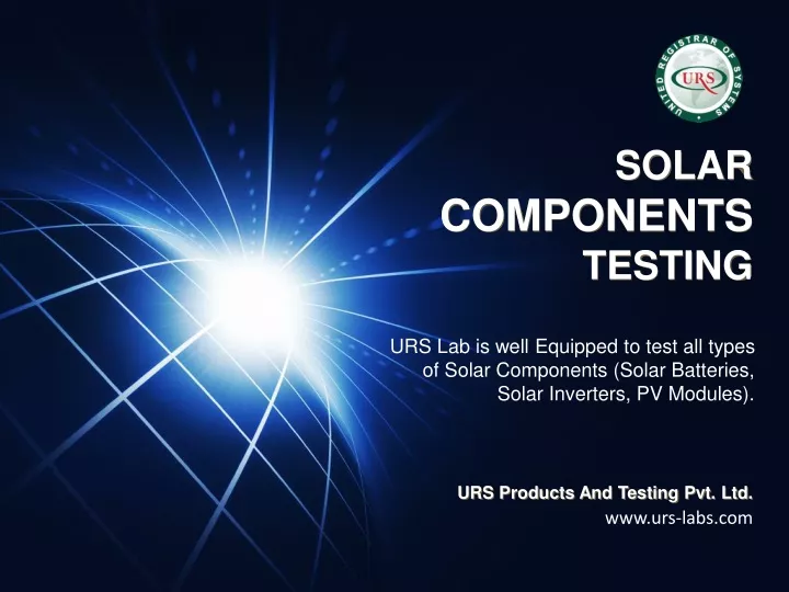 solar components testing