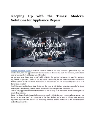 Keeping Up with the Times_ Modern Solutions for Appliance Repair
