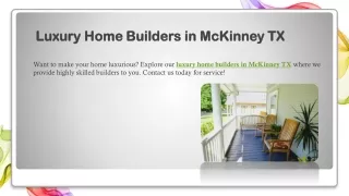 Luxury Home Builders in McKinney TX