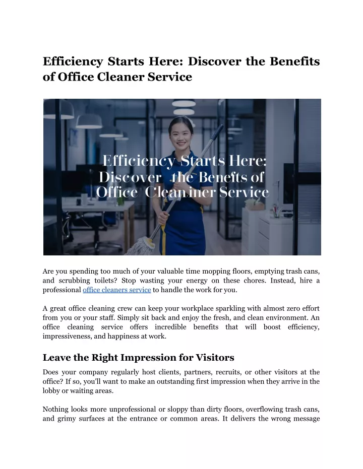 efficiency starts here discover the benefits