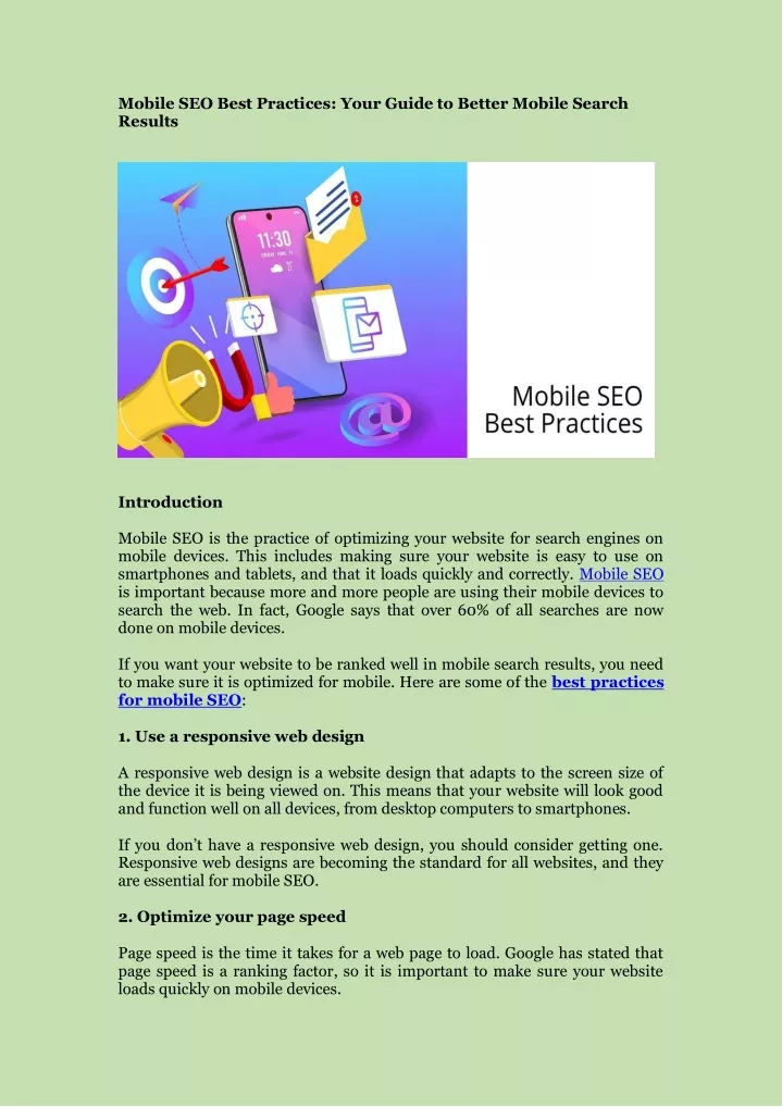 mobile seo best practices your guide to better
