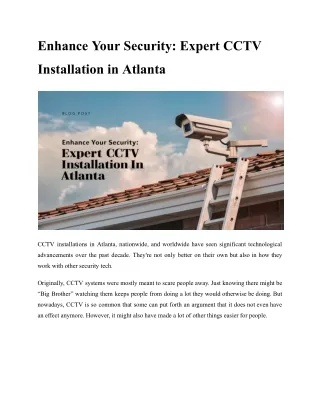 Enhance Your Security_ Expert CCTV Installation in Atlanta
