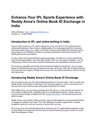 Enhance Your IPL Sports Experience with Reddy Anna (1)