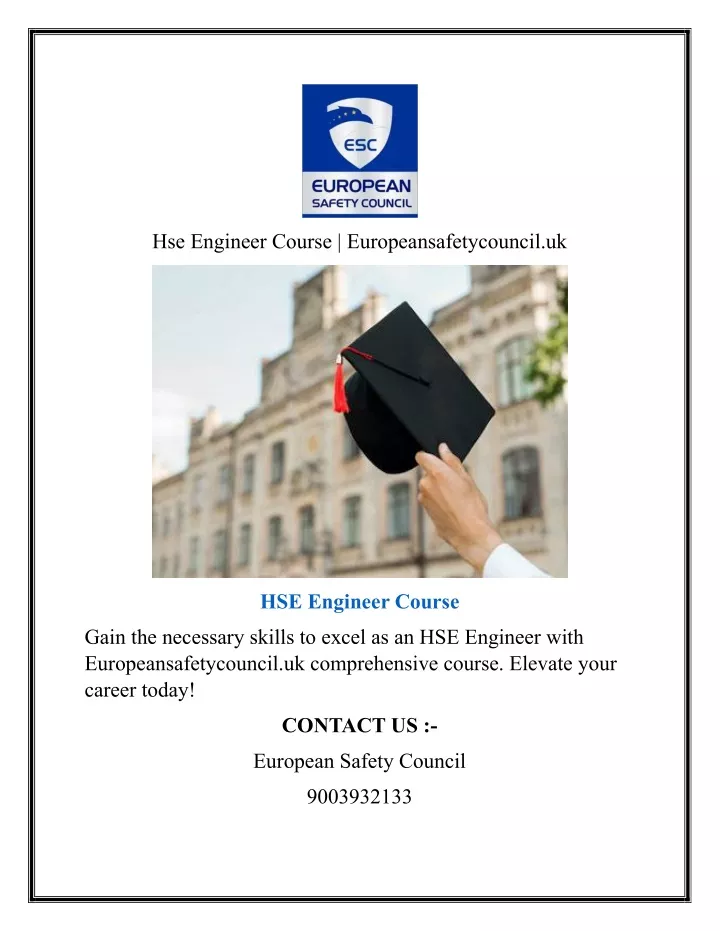 hse engineer course europeansafetycouncil uk