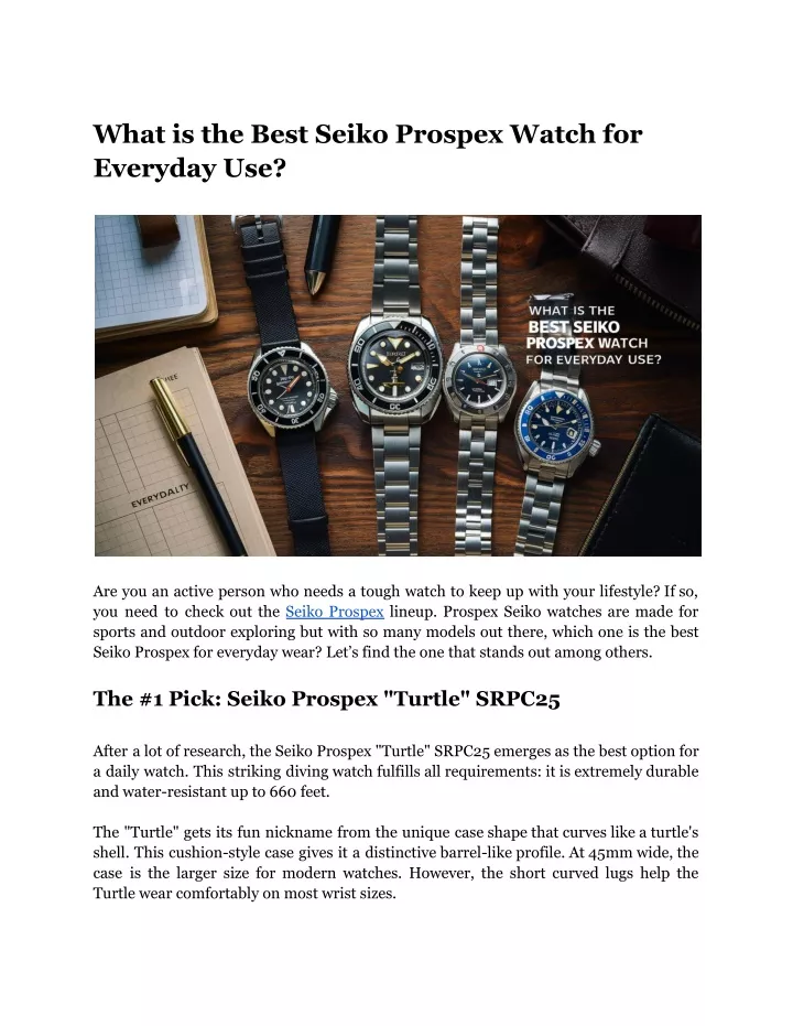 what is the best seiko prospex watch for everyday