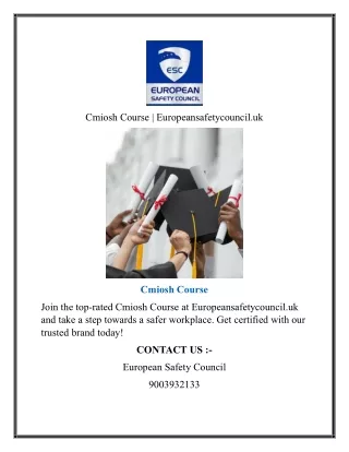 Cmiosh Course Europeansafetycouncil.uk