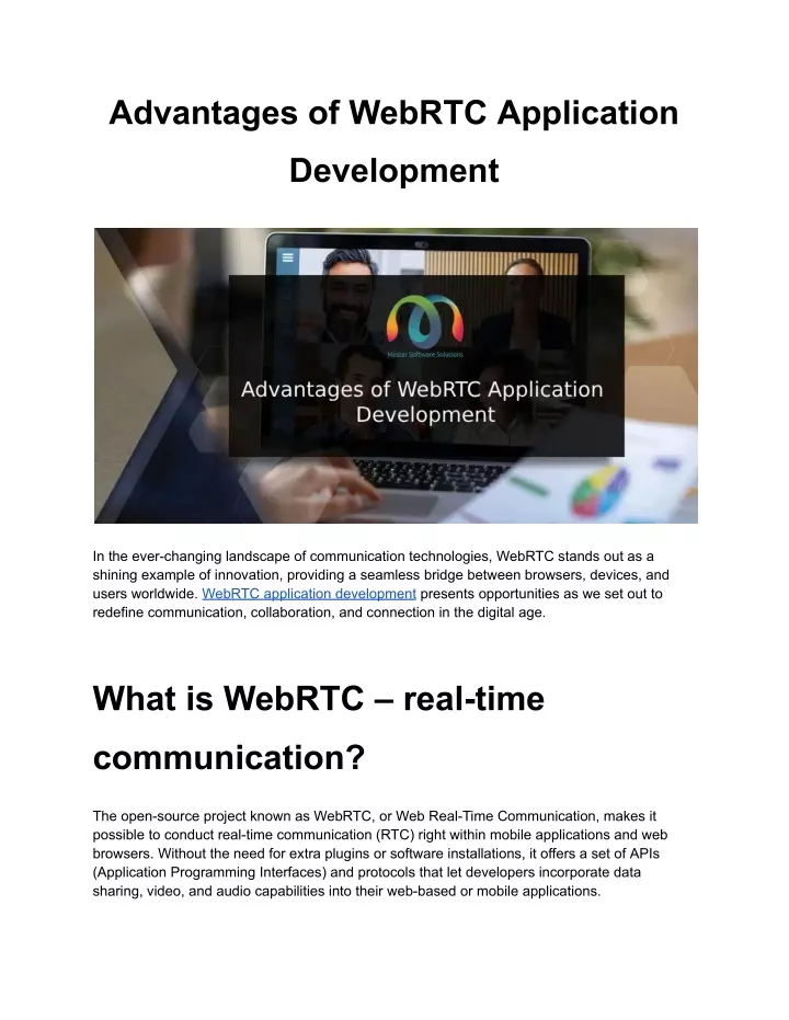 advantages of webrtc application