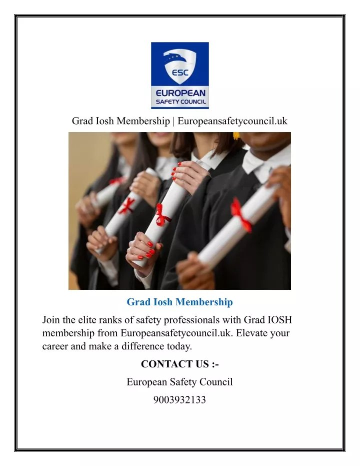 grad iosh membership europeansafetycouncil uk
