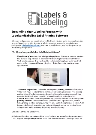 Streamline Your Labeling Process with LabelsandLabeling Label Printing Software
