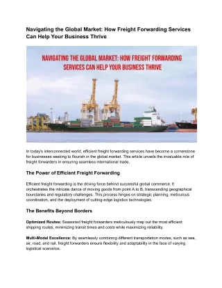 Navigating the Global Market_ How Freight Forwarding Services Can Help Your Business Thrive