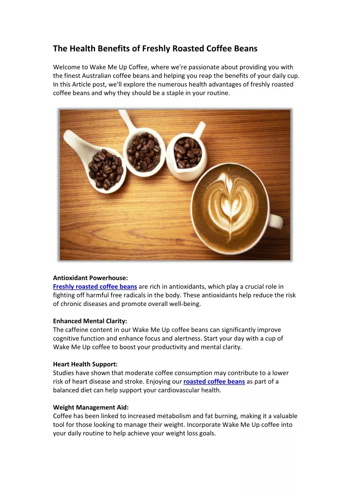 the health benefits of freshly roasted coffee
