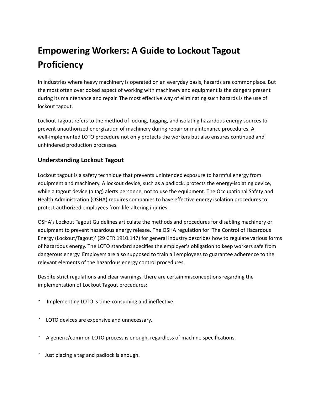 PPT - Empowering Workers_ A Guide to Lockout Tagout Proficiency ...