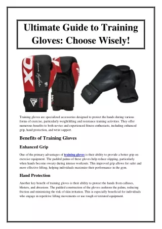 Ultimate Guide to Training Gloves Choose Wisely!