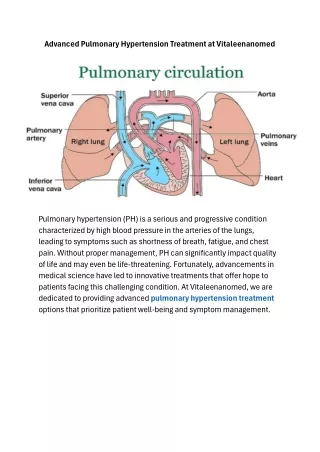 Advanced Pulmonary Hypertension Treatment at Vitaleenanomed