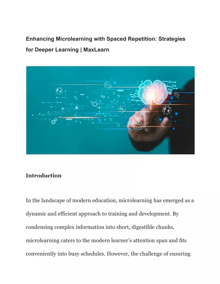 enhancing microlearning with spaced repetition