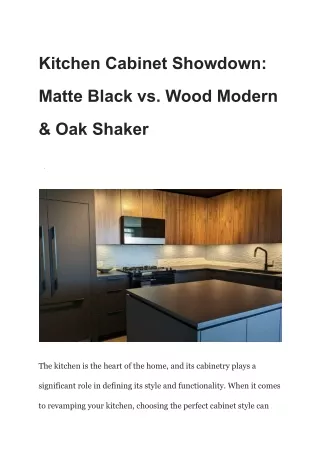 Kitchen Cabinet Showdown_ Matte Black vs. Wood Modern & Oak Shaker