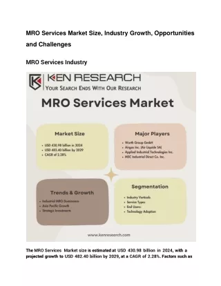 MRO Services Market Size, Industry Growth, Opportunities and Challenges