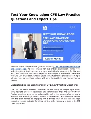 Test Your Knowledge_ CFE Law Practice Questions and Expert Tips