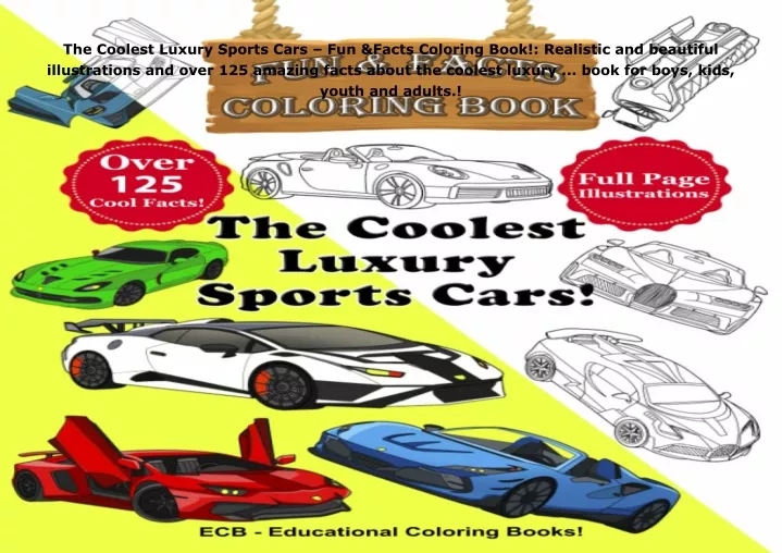 the coolest luxury sports cars fun facts coloring