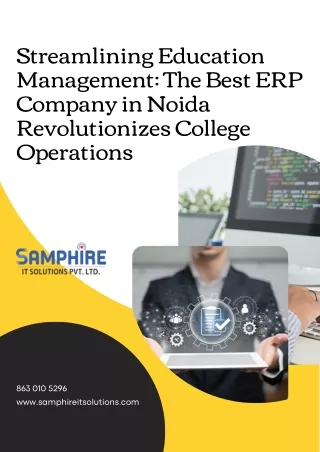 Streamlining Education Management The Best ERP Company in Noida Revolutionizes College Operations