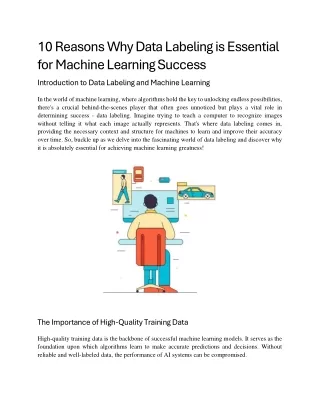 10 Reasons Why Data Labeling is Essential for Machine Learning Success