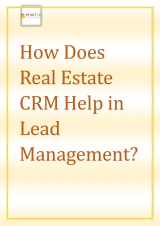 How Does Real Estate CRM Help in Lead Management?