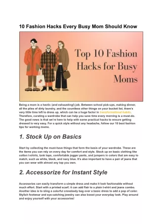 10 Fashion Hacks Every Busy Mom Should Know