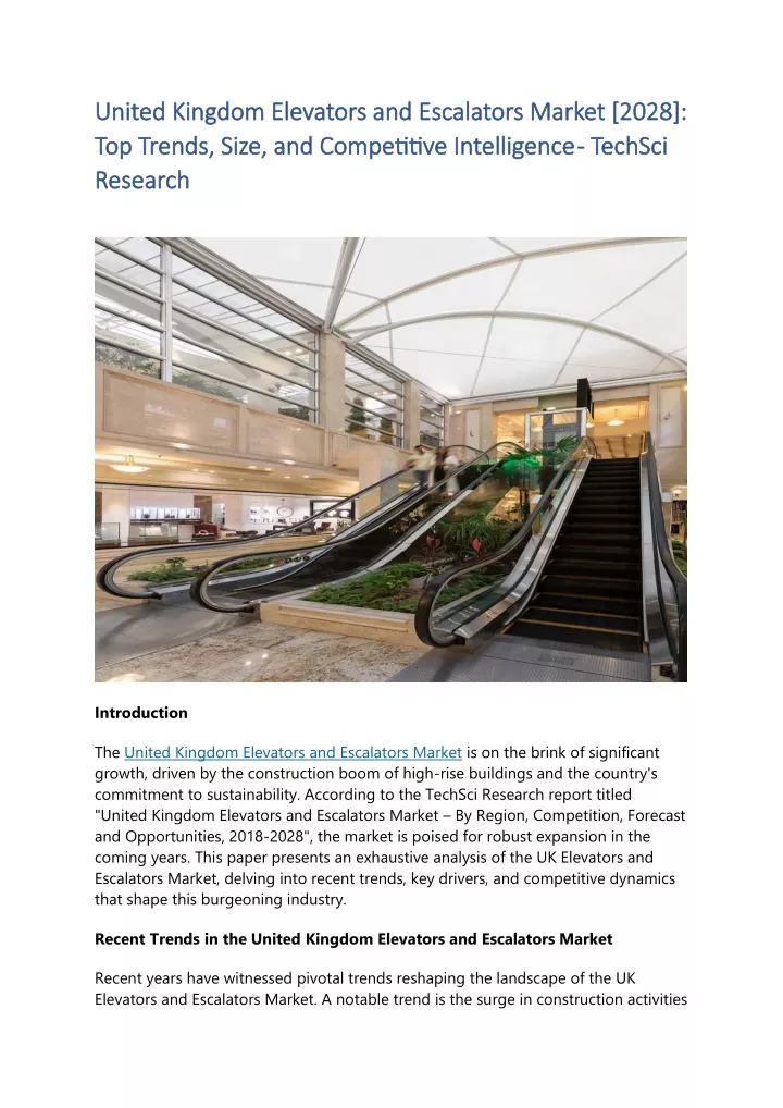 united kingdom elevators and escalators market