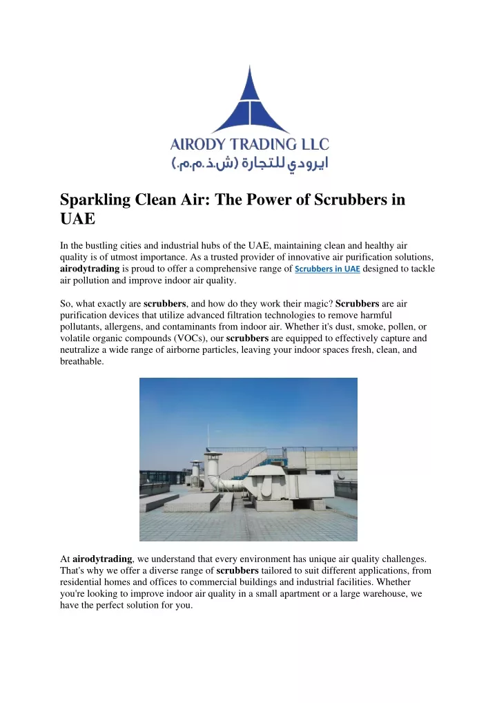 sparkling clean air the power of scrubbers in uae