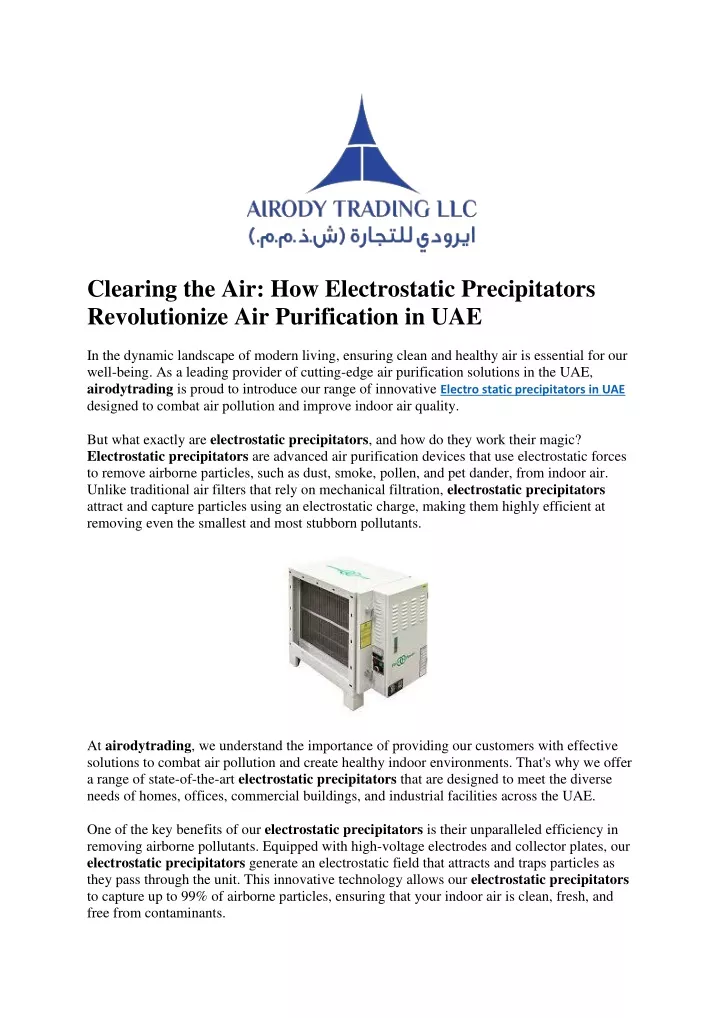 clearing the air how electrostatic precipitators