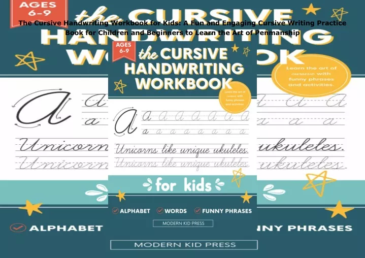 the cursive handwriting workbook for kids