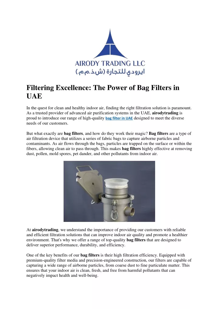 filtering excellence the power of bag filters