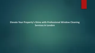 Elevate Your Property Shine with Professional Window Cleaning Services in London