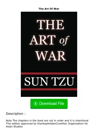 free read (✔️pdf❤️) The Art Of War
