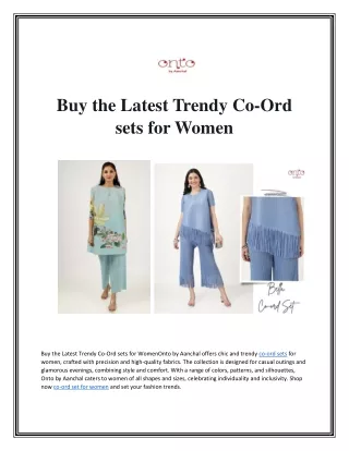 Buy the Latest Trendy Co-Ord sets for Women