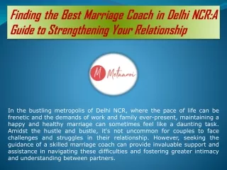 Best marriage coach delhincr