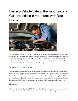 ensuring vehicle safety the importance