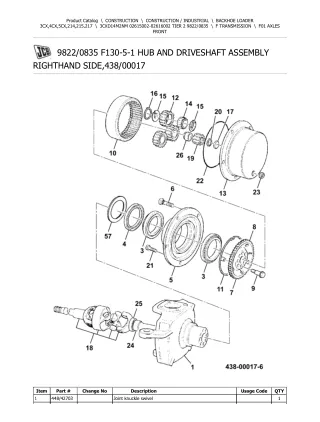 JCB 3CXD14M2NM TIER 2 BACKOHE LOADER Parts Catalogue Manual (Serial Number 02615002-02616002)