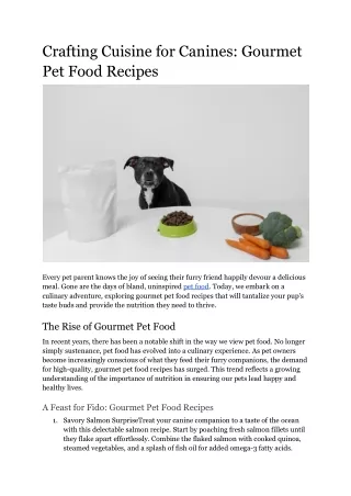 Crafting Cuisine for Canines_ Gourmet Pet Food Recipes