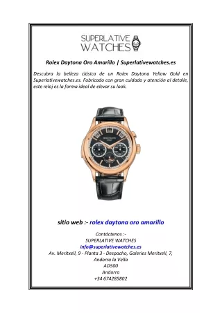 Rolex Daytona Oro Amarillo  Superlativewatches.es