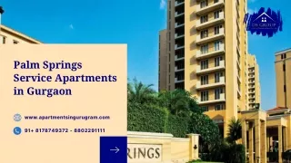 Palm Springs Service Apartments in Gurgaon on Rent