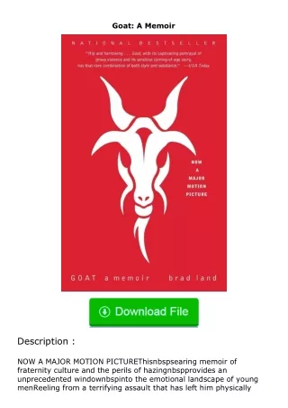 Download❤[READ]✔ Goat: A Memoir