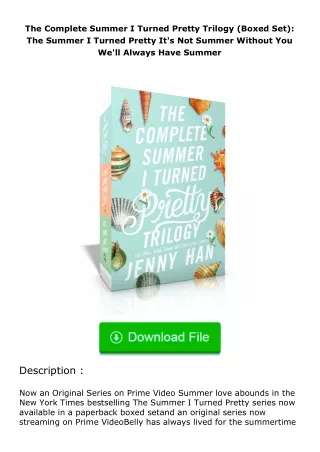 read ❤️(✔️pdf✔️) The Complete Summer I Turned Pretty Trilogy (Boxed Set): The