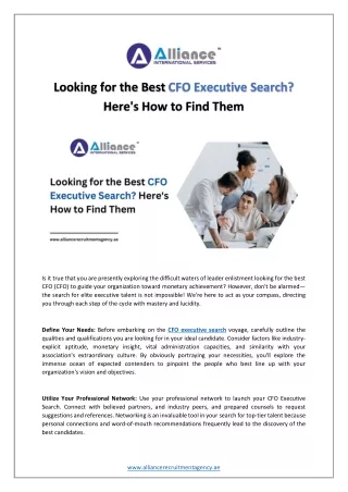 Looking for the Best CFO Executive Search? Here's How to Find Them