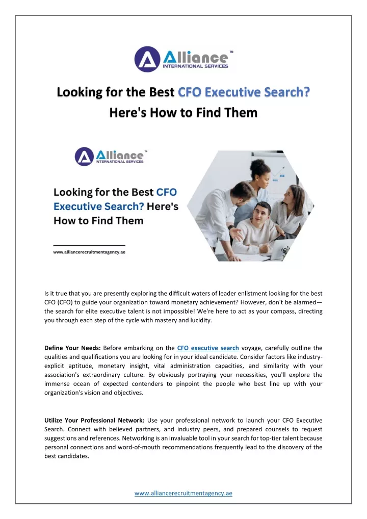 looking for the best cfo executive search here