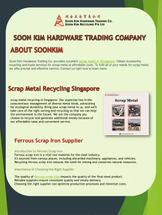 Ferrous Scrap Iron Supplier Singapore