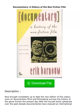 pdf❤(download)⚡ Documentary: A History of the Non-Fiction Film