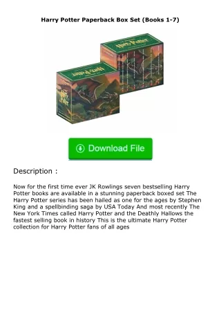 ❤PDF⚡ Harry Potter Paperback Box Set (Books 1-7)